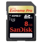 SD-HC Extreme Pro 8 GB (45 MB/s) Class 10 UHS-1
