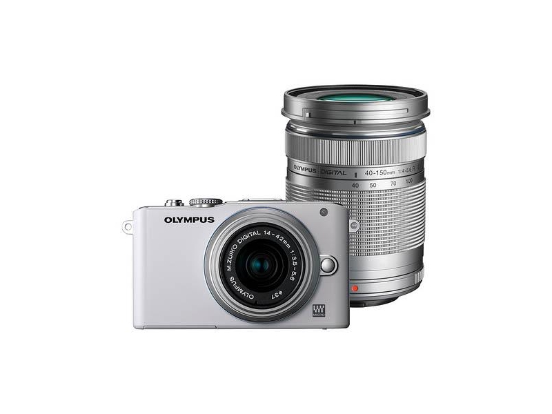 PEN E-PL3 váz fehér + 14-42 mm ezüst + 40-150 mm fekete PEN E-PL3 váz fehér + 14-42 mm ezüst + 40-150 mm fekete